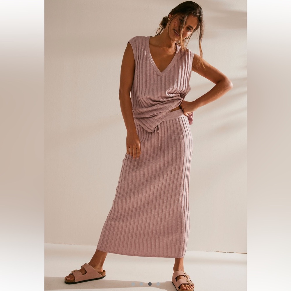 Free People Veda Sweater Set Mauve